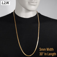 30" Herringbone Necklace 5mm-11mm