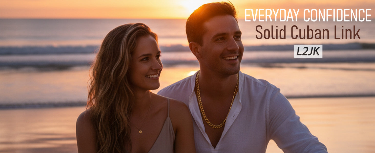 Men's Solid Curb Chain Necklace 8mm 10mm 24"