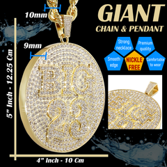 Huge Extra Large " BIG 23 " Fully Iced | 14k Gold Plated Necklace