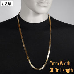 30" Herringbone Necklace 5mm-11mm