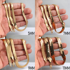 24" Herringbone Necklace 4mm-11mm