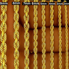 Gold Rope Chain 30" China 2-9mm