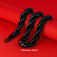 10mm/30" Thick Gold Rope Chain Gold Silver Black Rosegold