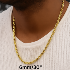 Gold Rope Chain 30" China 2-9mm