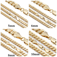 Men's Solid Concave Chain Necklace 5mm-10mm 30" IN.