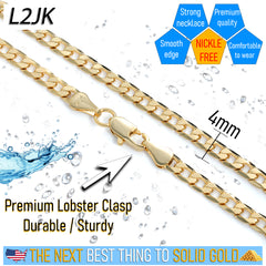 4mm 24" Flat Cuban Chain Necklace