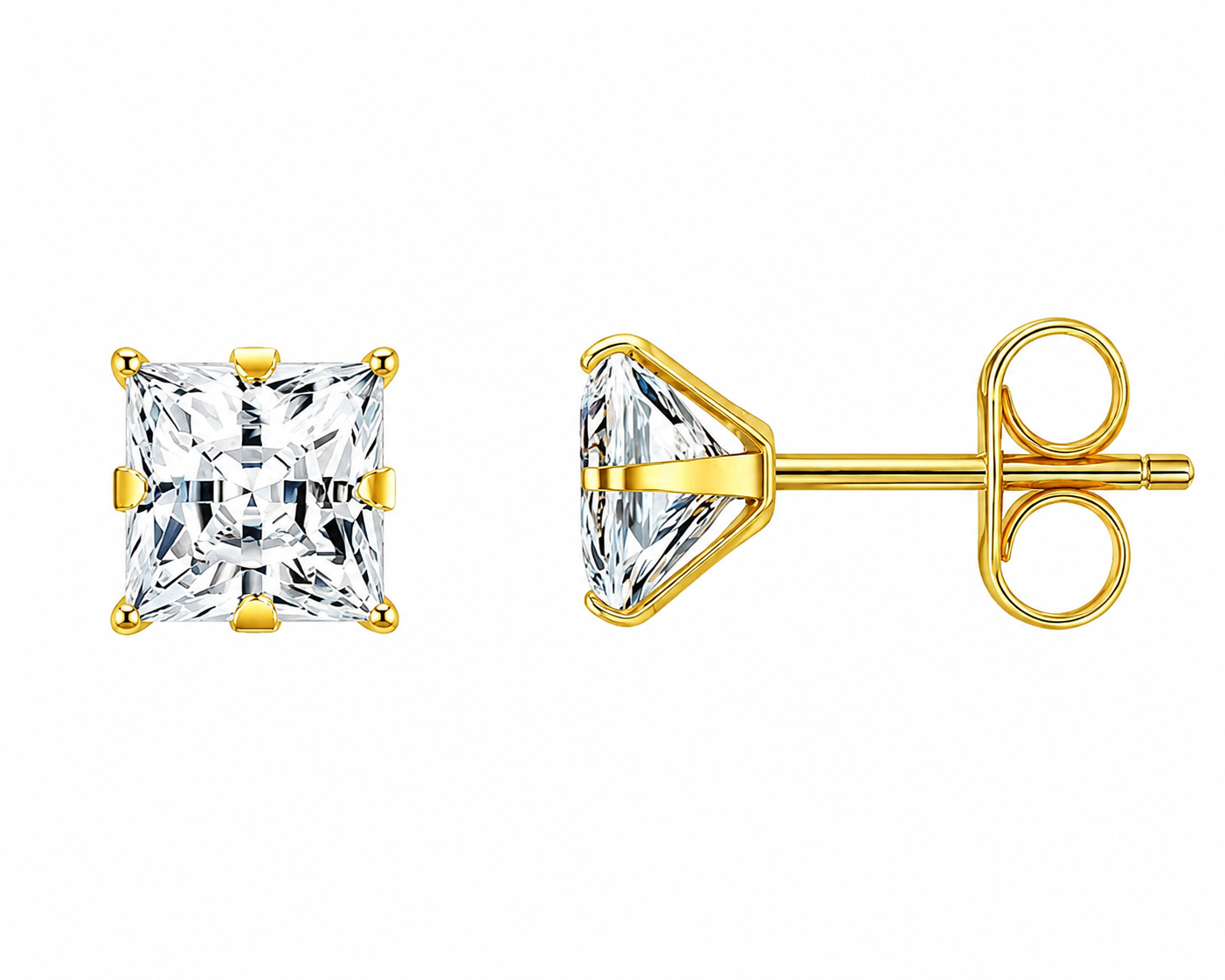 72 Pairs GOLD SQUARE CZ Stud Earrings Set | Hypoallergenic 316L Surgical Steel | 7MM & 9MM Cubic Zirconia Earrings for Men & Women (Copy) (Copy)