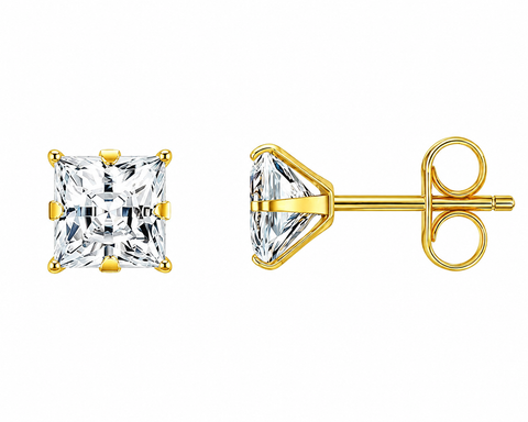 72 Pairs GOLD SQUARE CZ Stud Earrings Set | Hypoallergenic 316L Surgical Steel | 7MM & 9MM Cubic Zirconia Earrings for Men & Women (Copy) (Copy)