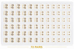 72 Pairs GOLD CZ Stud Earrings Set | Hypoallergenic 316L Surgical Steel | 7MM & 9MM Cubic Zirconia Earrings for Men & Women (Copy)
