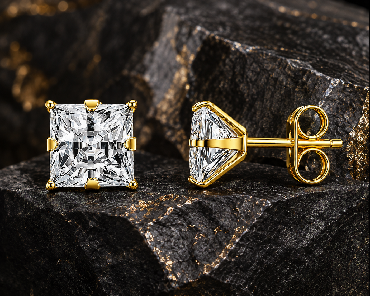 72 Pairs GOLD SQUARE CZ Stud Earrings Set | Hypoallergenic 316L Surgical Steel | 7MM & 9MM Cubic Zirconia Earrings for Men & Women (Copy) (Copy)