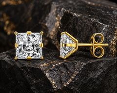 72 Pairs GOLD SQUARE CZ Stud Earrings Set | Hypoallergenic 316L Surgical Steel | 7MM & 9MM Cubic Zirconia Earrings for Men & Women (Copy) (Copy)