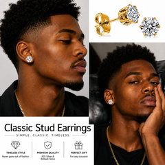 72 Pairs GOLD CZ Stud Earrings Set | Hypoallergenic 316L Surgical Steel | 7MM & 9MM Cubic Zirconia Earrings for Men & Women (Copy)