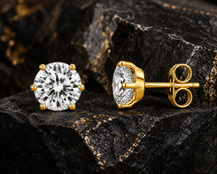 72 Pairs GOLD CZ Stud Earrings Set | Hypoallergenic 316L Surgical Steel | 7MM & 9MM Cubic Zirconia Earrings for Men & Women (Copy)