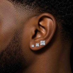 72 Pairs Stainless Steel SQUARE CZ Stud Earrings Set | Hypoallergenic 316L Surgical Steel | 5MM 7MM & 9MM Cubic Zirconia Earrings for Men & Women (Copy)