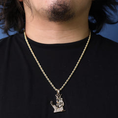 Iced Egyptian w/ Ankh Pendant 24" Rope Chain Hip Hop Style 18k Gold Plated