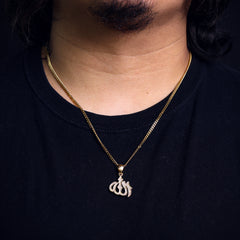 Allah Pendant 24" Cuban Chain Hip Hop Style 18k Gold Stainless Steel
