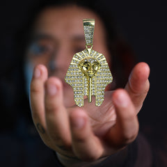 Iced Egyptian Pharaoh Pendant Only Jewelry Hip Hop Style 18k Gold Plated