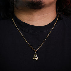 Praying Hands Pendant 24" Cuban Chain Hip Hop Style 18k Gold Stainless Steel