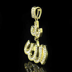 Hip Hop Iced Lab Diamond 18k Gold Plated Allah Charm Pendant