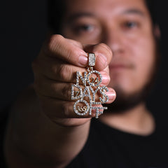 Hip Hop Iced Lab Diamond 18k Gold Plated No Days Off 24/7 365 Charm Pendant