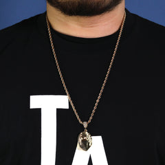 Baseball Glove Catch Ball Pendant 30" Rope Chain Hip Hop Style 18k Gold Plated