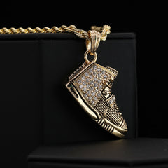 23 & Sneaker Shoe Pendant Men's Gold Plated 24 Rope Chain Hip-Hop Necklace