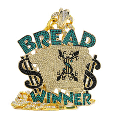 Large Jumbo Huge Bread Winner 14k Gold Plated 20" Cuban Chain Necklace