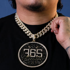 XXL Huge Round 365 Hustle 14k Gold Plated 20" Cuban Thick Choker Chain Box Clasp