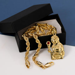 Santa Barbara Pendant Rope Chain 14k Gold Plated