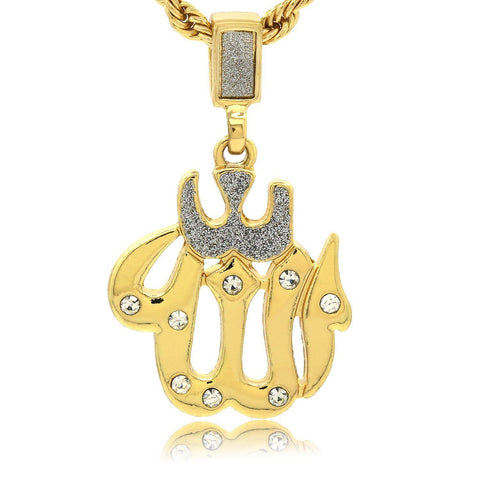 ALLAH PENDANT WITH GOLD ROPE CHAIN