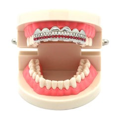 SILVER TOP GRILLZ 2 LINE PINK