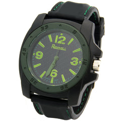 Black Green Silicone Band Watch