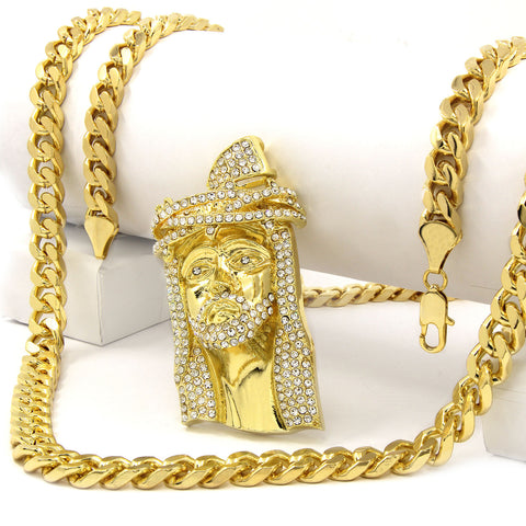 Gold Jesus Thorn Head  NECKLACE