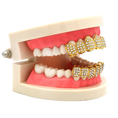 GRILLZ SET GOLD FULLY ICED OUT