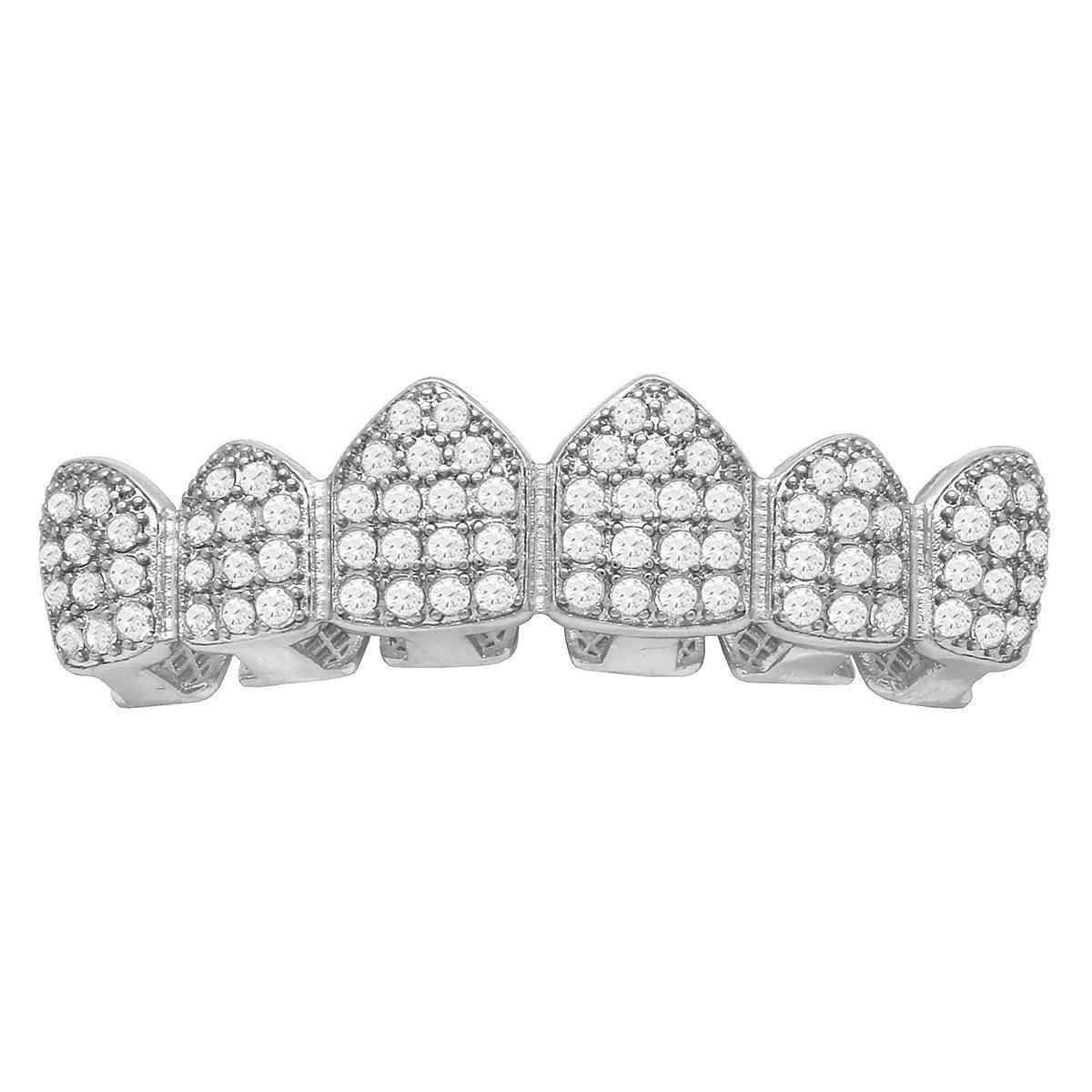 GRILLZ SET WHITE GOLD FULLY ICED OUT
