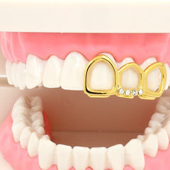 GOLD TOP GRILLZ  3 TOOTH OPEN