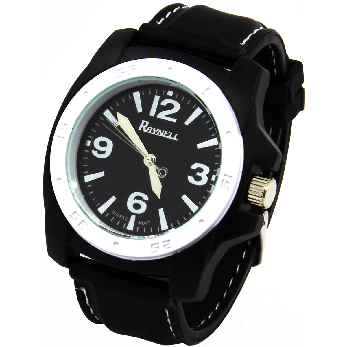 Black White Silicone Band Watch