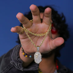 Bape Ape Pendant 24" Rope Chain Hip Hop 18k Jewelry
