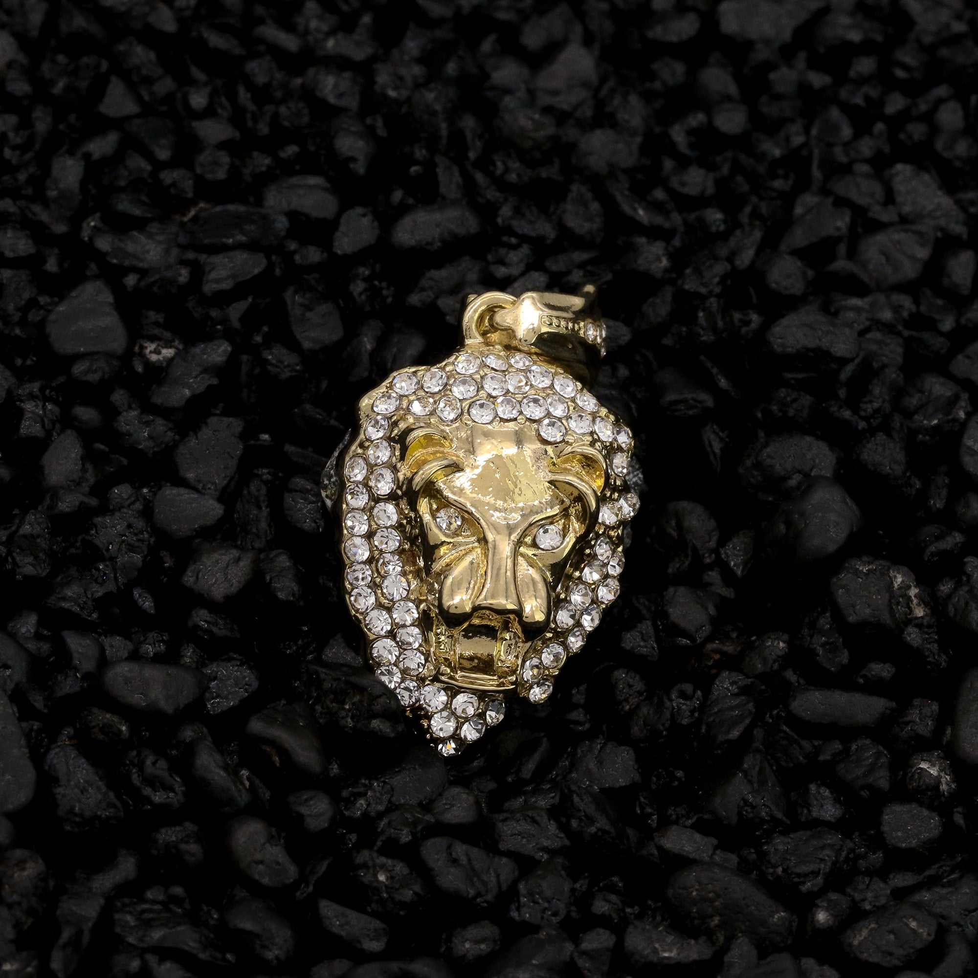 Cz Lion Face Pendant 24" Rope Chain Hip Hop 18k Jewelry
