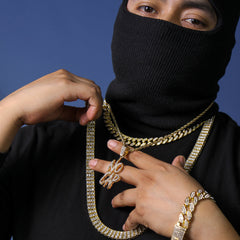 Drip no Cap Cz Pendant Rope Chain Men's Hip Hop 18k Cz Jewelry