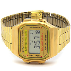 Gold Metal Digital Watch