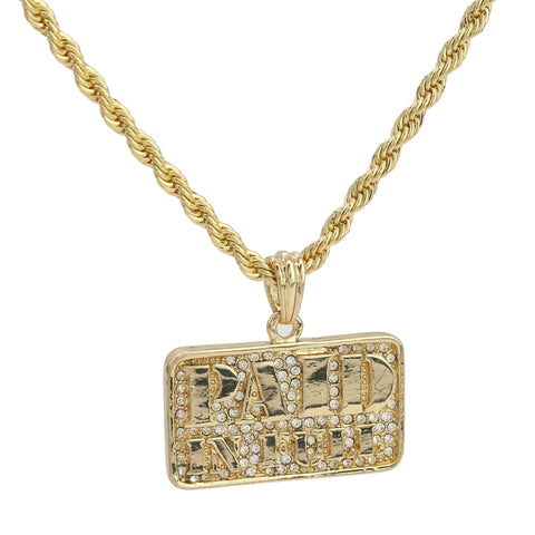 14k Gold Plated Hip-Hop Cz Paid In Full Pendant 20" Choker Rope Chain Necklace