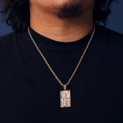 100 Dollar Bill Pendant 24" Rope Chain Men's Hip Hop 18k Jewelry