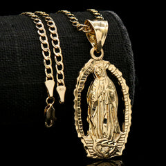 14K GOLD PLATED JESUS PENDANT/CHAIN