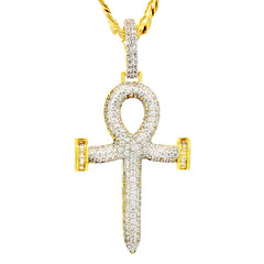 Ankh Nail PENDANT WITH CUBAN CHAIN