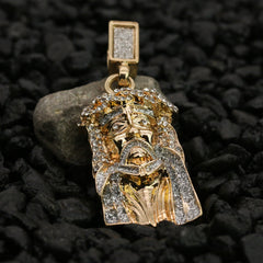 Cz/Stardust Jesus Face Pendant 24" Rope Chain Hip Hop 18k Jewelry Necklace