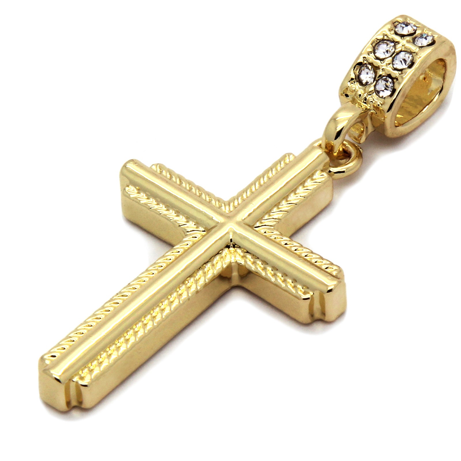 Braid Edge Cross Pendant Necklace