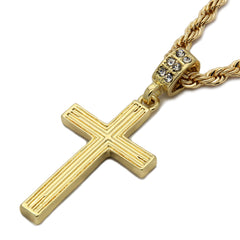 Line Cross Pendant Necklace