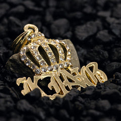 King Crowned Pendant 18K 24" Rope Chain Hip Hop Jewelry