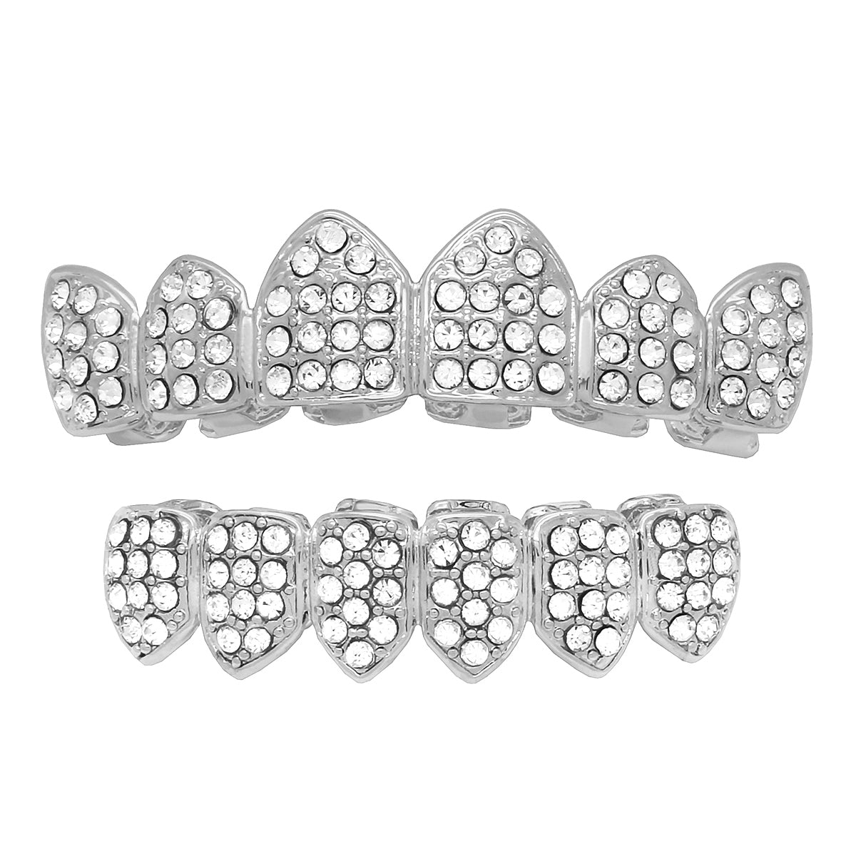 GRILLZ SET SILVER FULLY STONE